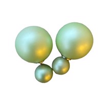 Dobbelt perleøreringe, mintgrøn mat perlemor